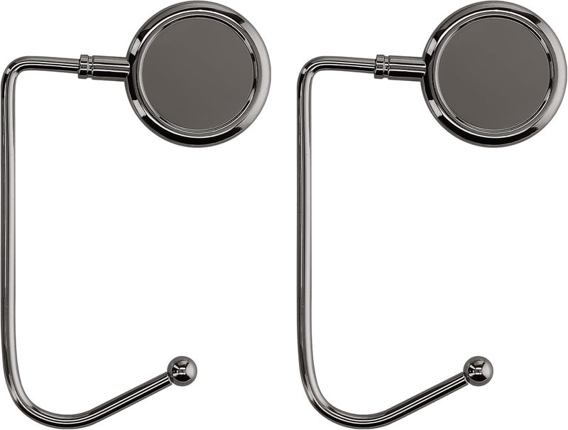 kwmobile Purse Hooks for Table - Set of 2 Metal Handbag Hook Holder Hand Bag Hanger for Tables, Desks, Work, Restaurants - Black - Image 5